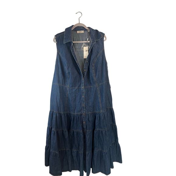 Jason Wu Womens Denim Tiered Dress Size 20W - Picture 1 of 6